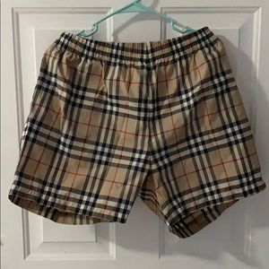 Burberry check swim trunks